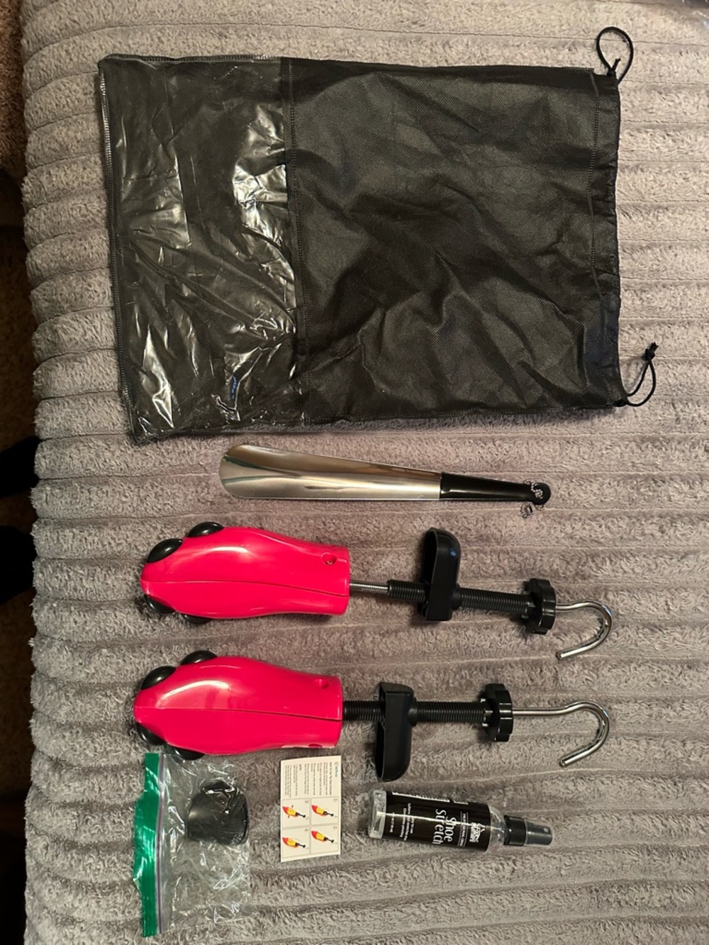 Red Shoe Stretchers with Accessories